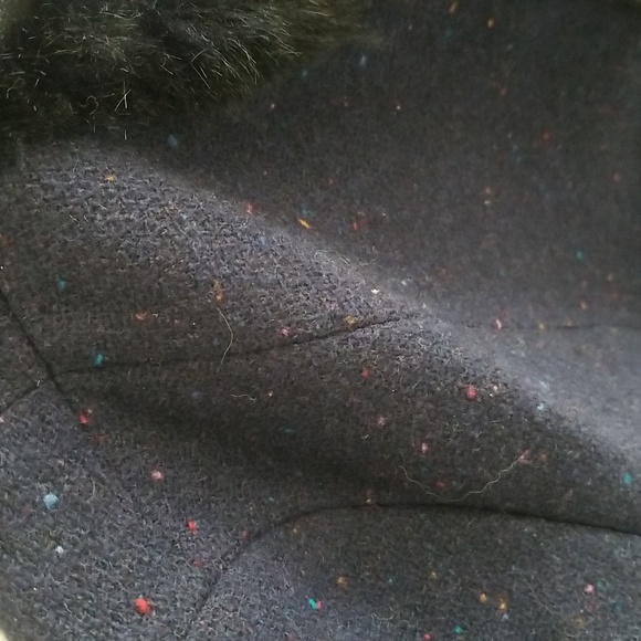 Talbots Navy Wool Blend Faux Fur Trimmed Jacket NWT size 12 - Picture 11 of 12